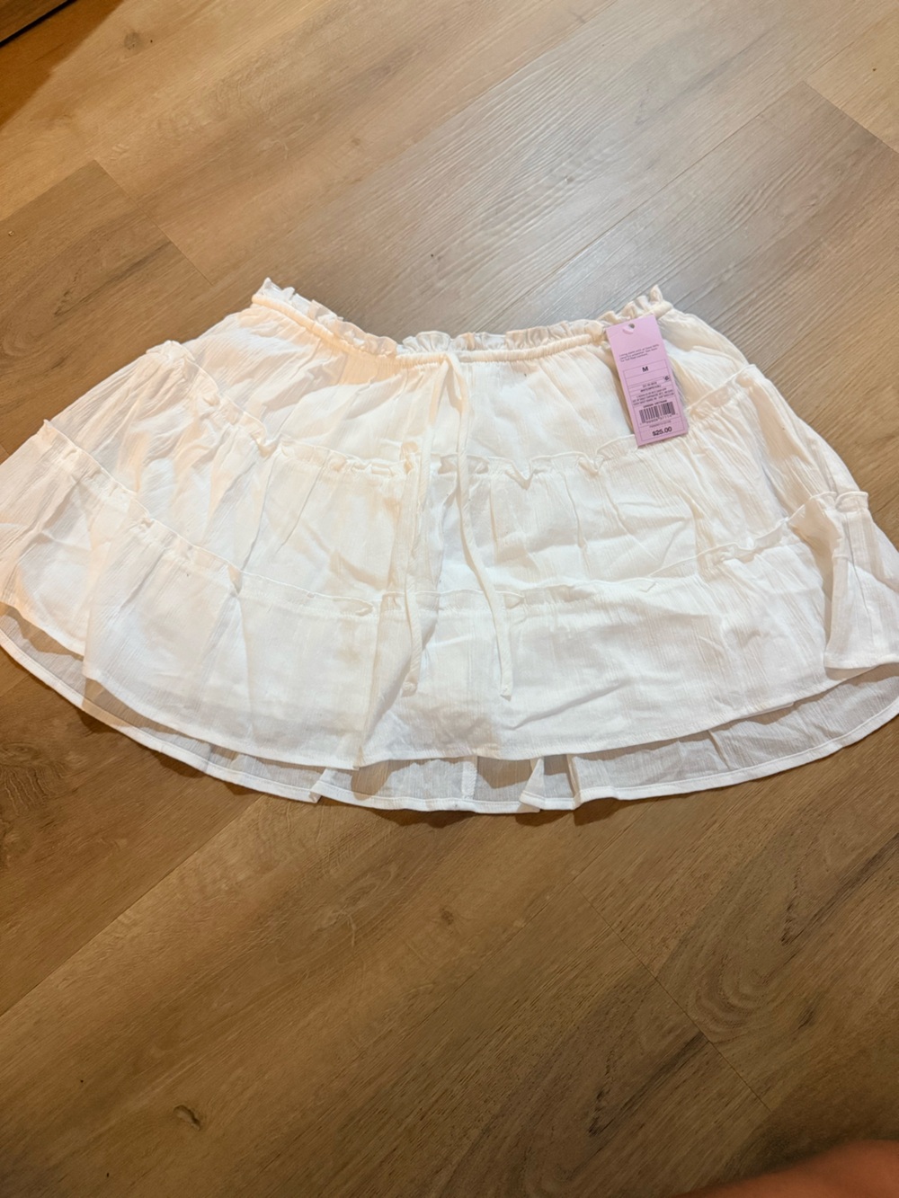 Women’s White Tiered Mini Skirt